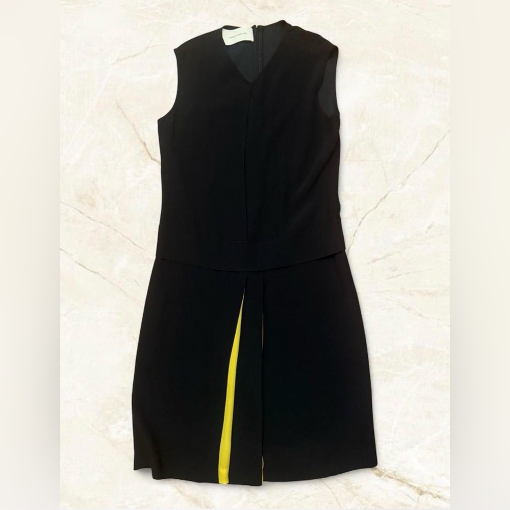 Vogue Runway Cédric Charlier Resort 2014 – Look 8 | Colorblock Pleated Shift